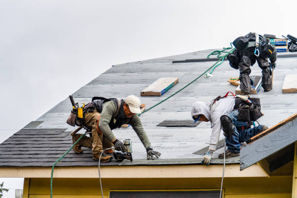 Professional Gutter Installation technician working in Angels Camp, CA
